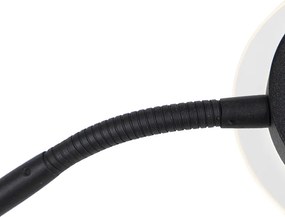 Nowoczesna lampa stojąca czarna w tym LED z ramieniem do czytania - Divine