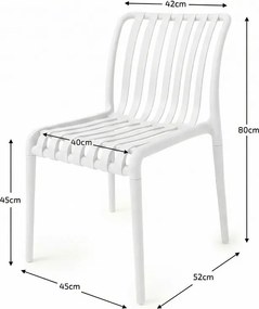 Zestaw ogrodowy TREGO ISLAND - 2 krzesła i okrągły stół ø 60 cm, biały