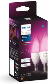 Inteligentne żarówki LED z gwintem E14, 5 W zestaw 2 szt. White and color ambiance – Philips Hue