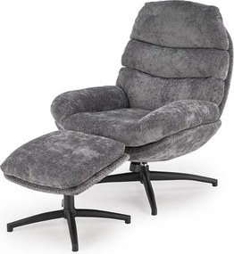 Fotel DARIO szary z podnóżkiem