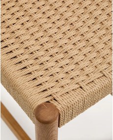 Hoker z litego drewna dębowego w naturalnym kolorze (wysokość siedziska 65 cm) Analy – Kave Home