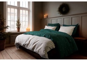 Beżowa pościel jednoosobowa z perkalu bawełnianego 140x200 cm Christmas Fable – JUNA