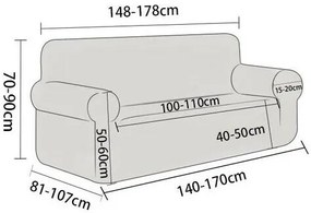 4Home Pokrowiec elastyczny na kanapę 2-osobową Magic clean jasnoszary, 145 - 185 cm