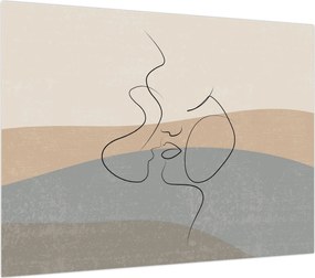Obraz - Line art kiss (70x50 cm)