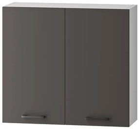 Wisząca szafka kuchenna z podwójnym frontem szara - Dantis 29X 80cm