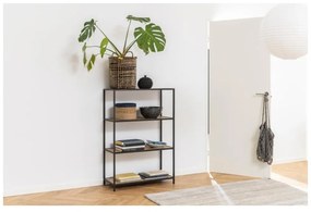 Czarno-naturalny regał w dekorze dębu 77x114 cm Seaford – Actona