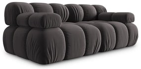 Ciemnoszara aksamitna sofa 188 cm Bellis – Micadoni Home