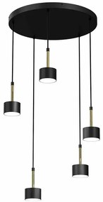 Czarno-złota wisząca lampa do jadalni - 2X N023 P4-R01