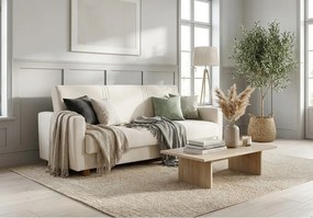 Wersalka HAVEN 210 cm – elegancka sofa rozkładana z pojemnikiem na pościel biała