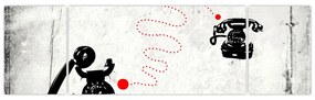 Obraz - Rysunek telefonu w stylu Banksy (170x50 cm)