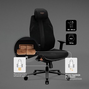 Fotel biurowy ergonomiczny Diablo V-Flash Ultra Black