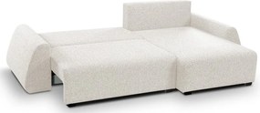 Narożnik ALMI Prawostronny z funkcją spania, wolnostojący tkanina EXCITE ME 01 Biały
