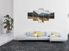 Obraz - Chodnik w dolinie góry Mt. Cook (125x70 cm)