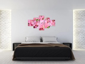 Obraz - Różowe lilie (125x70 cm)