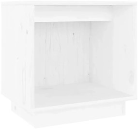 Biała drewniana minimalistyczna szafka nocna - Bakin