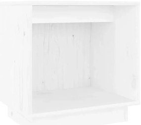 Biała drewniana minimalistyczna szafka nocna E2-S19
