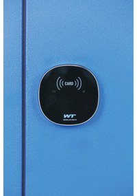 Szafka skrytkowa S1, 5 schowków, 1850 x 300 x 500 mm, zamek RFID, drzwi niebieskie