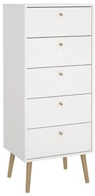 Biała wysoka komoda 50x120 cm Bodo – Tvilum