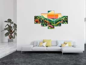 Obraz - Kolorowy zachód słońca (125x70 cm)