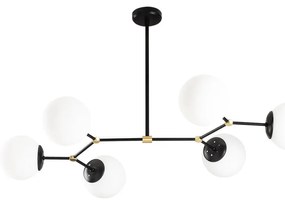 Czarna lampa wisząca z 6 kloszami Opviq lights Damar Horizontal