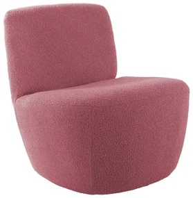 Różowy fotel z materiału bouclé Ada – Leitmotiv