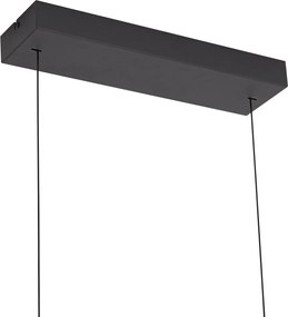 Nowoczesna lampa wisząca czarna ze szkłem dymnym - Catch