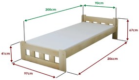Łóżko Naomi podwyższone 90 x 200 cm, sosna Stelaż: Ze stelażem listwowym rolowanym, Materac: Materac Somnia 18 cm