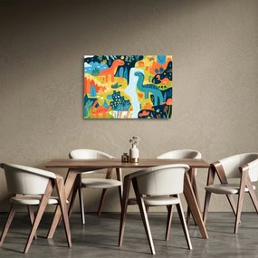 Obraz na szkle - Wesołe dinozaury (70x50 cm)