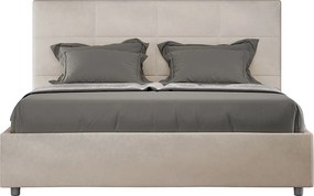 Łóżko bez stelaża tapicerowane 140x210 microfibra piaskowy Mika