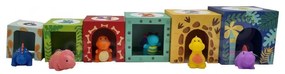 Tooky toy drewniane klocki układanka edukacyjna + 6 figurek do zabawy 12 el.
