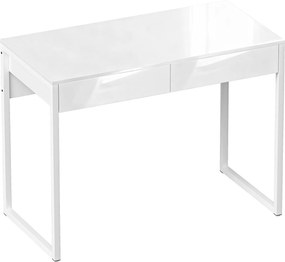 HOMCOM Biurko 100 x 50 cm, biurko komputerowe z 2 szufladami, do małych pomieszczeń, biały | Aosom PL