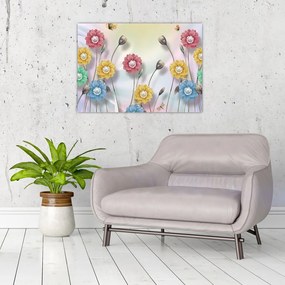 Obraz na szkle - Kolorowa łąka (70x50 cm)