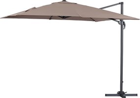 Parasol ogrodowy "Sun 3" - Z aluminium - Kwadratowy - 3 x 3 m - Brązowo-szary