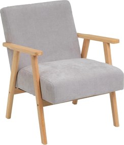 Szary fotel z tkaniny szenilowej Vintage – Casa Selección