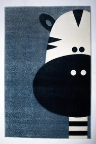 Dywan dziecięcy 3D Zebra niebieski 80 cm x 150 cm