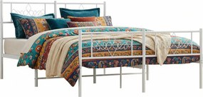 Metalowe białe łóżko rustykalne 140x200 cm B0-Z90