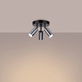 Plafon WINX 3P czarny/chrom SOLLUX  LIGHTING