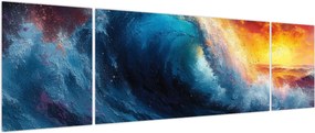 Obraz - Fala o zachodzie słońca (170x50 cm)