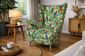 Tapicerowany fotel uszak Bajka 56 w stylu skandynawskim