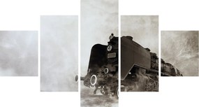 Obraz - Pociąg we mgle (125x70 cm)