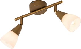 Klasyczny plafon złoty z matowym szkłem 2-punktowy - Madi