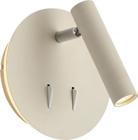 Nowoczesna lampa ścienna beżowa z diodą LED i USB-C - Croft