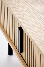 Ława z zamykaną półką, MDF naturalny/czarny 90/50/40 ANGELINA