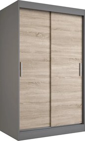Szafa przesuwna antracyt + dąb sonoma 120 cm E8-A85