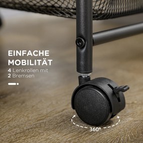 HOMCOM Wózek kuchenny na kółkach 4 kosze Stalowy regał przechowywania | Aosom PL