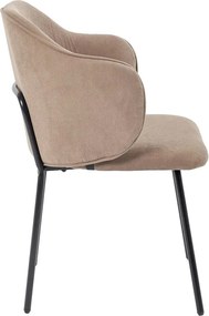 Beżowe sztruksowe krzesło metalowe tapicerowane H9-B40