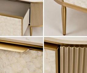 Glamour stolik kawowy z szufladami Stilig ST907 w kolorze szampańskiego złota