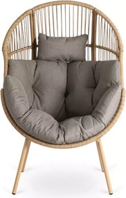 Grayson — elegancki fotel ogrodowy wypoczynkowy z podnóżkiem, nowoczesny design, komfortowe poduszki