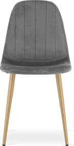 Krzesło do jadalni PADVA VELVET, ciemnoszare