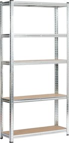 REGAŁ METALOWY 90x30x180 SREBRNY